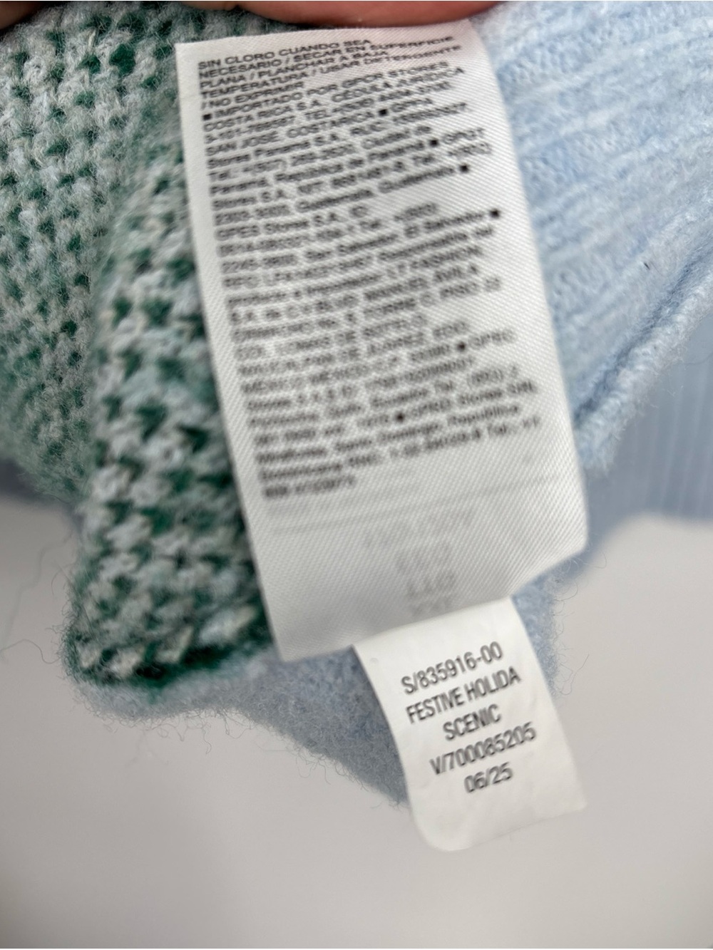 Sz XXL Old Navy Light Blue Scenic Forest Christmas vibes Crewneck Sweater used - Picture 10 of 15